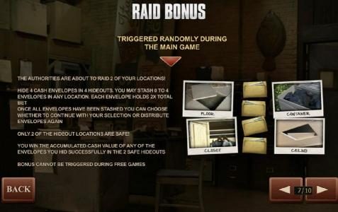 raid Bonus - triggered randomly during the main game