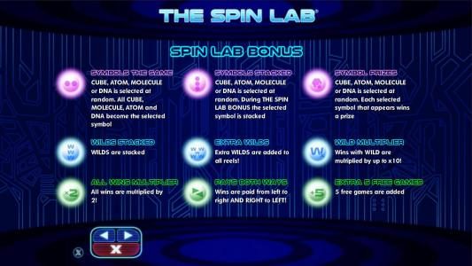 Spin Lab Bonus selection options