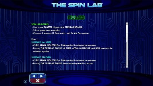 Spin Lab Bonus game rules