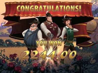 Free Spins Bonus feature pays out a total jackpot of $2,244 for a big win!