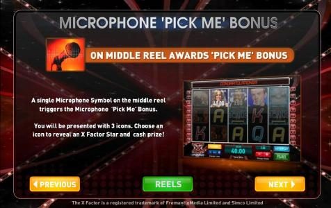 microphone pick me bonus rules