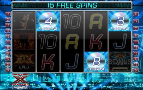 15 free spins awarded