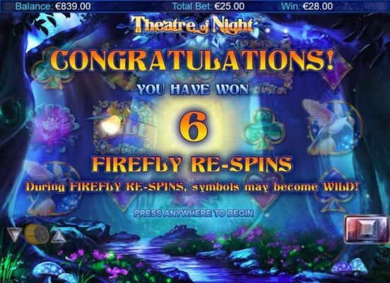 6 Firefly Re-Spins awarded