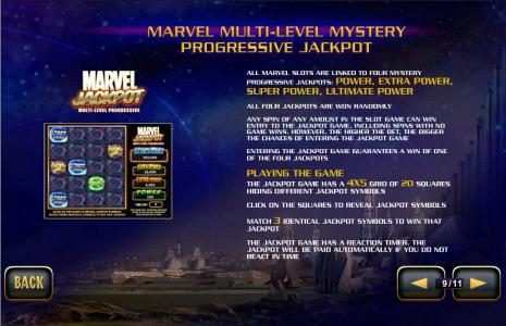 marvel multi-level mystery progressive jackpot