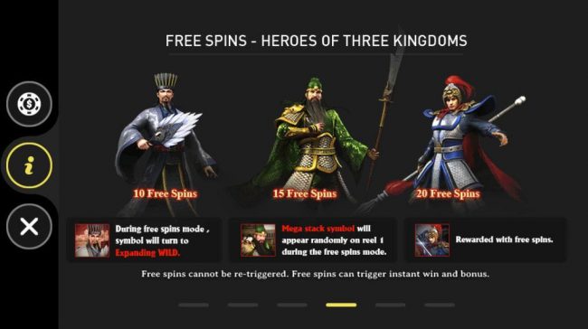 Heroes of Three Kingdoms Bonus Game Rules