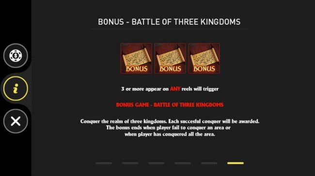 Battle of Three Kingdoms Bonus Game Rules