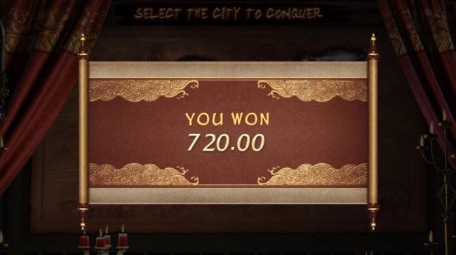 Total bonus game payout 720 credits