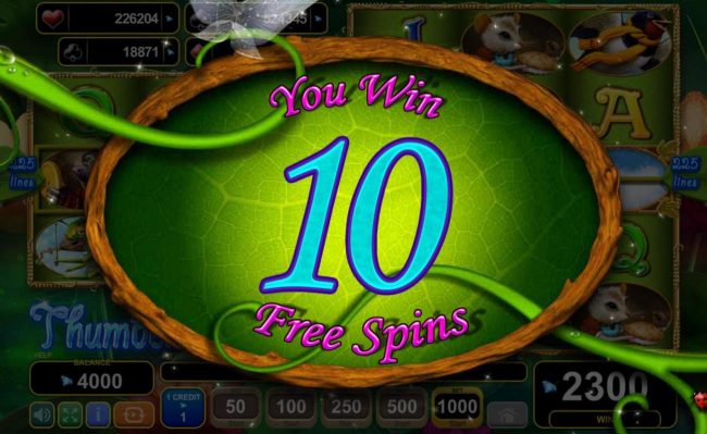 10 free spins awarded.