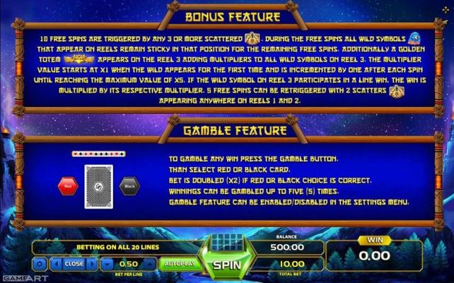 Bonus Feature and Gamble Feature Rules