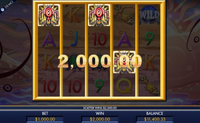 Thunderbird scatter symbols triggers a 2,000 payout and award 10 free spins.