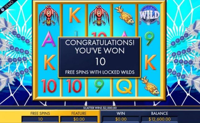 10 Free Spins with Locked Wilds awarded.