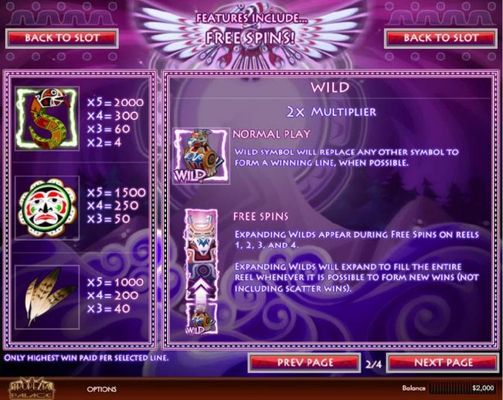 High value slot game symbols paytable