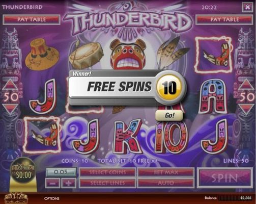 10 Free Spins awarded.