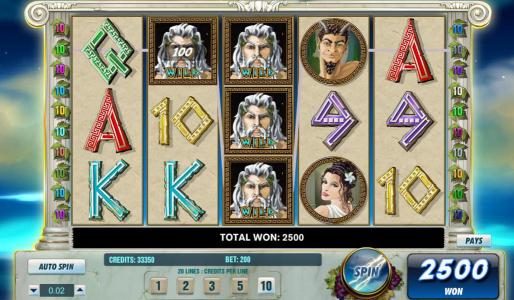stacked wilds triggers a 2500 coin big win payout