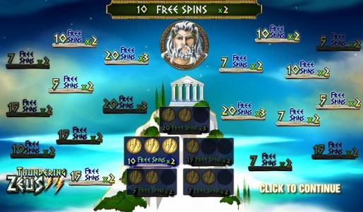 10 free spins with an x2 multiplier are awarded