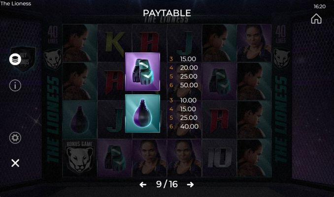 Medium Value Symbols Paytable