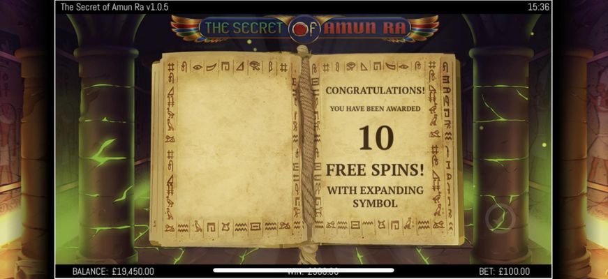 10 Free Spins Awarded