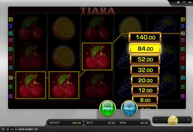 Ladder Gamble Feature Game Board available after every winning spin.