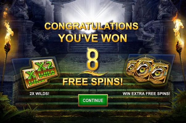 8 Free Spins Awarded