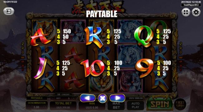 Low value game symbols paytable