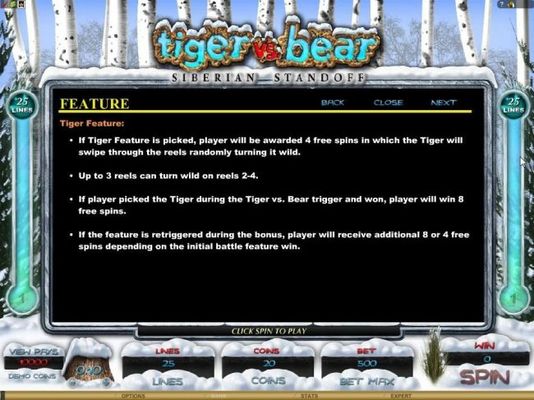 Tiger feature game Rules