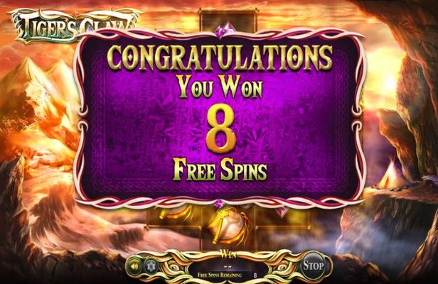 8 Free Spins Awarded