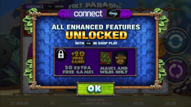 All enhanced features unlocked with Connect in shop play