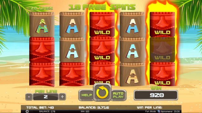 Stacked wilds triggers a mega win during the free spins feature