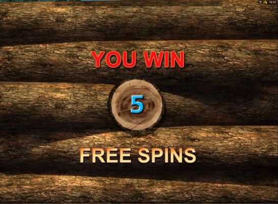 Five free spins awarded.
