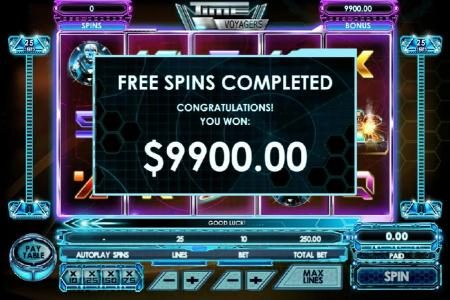 The free spins feature pays out a total of $9,900 for an epic win!