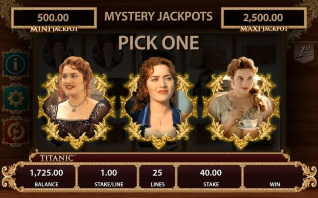 Mystery Jackopts Feature Triggered - Pick one of the ladies portraits to reveal a prize.