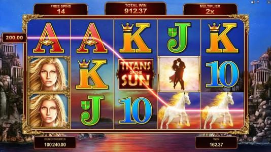 Free spins game board. All wins during free spins are multiplied by 2x.