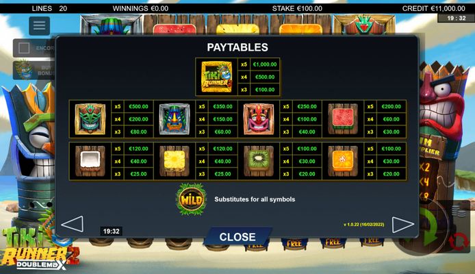 Paytable