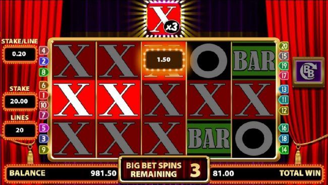 Top Spot Reel lands on an X with an 3x multiplier leading to a big win.