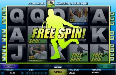 Three Free Spin symbols triggers one free spin