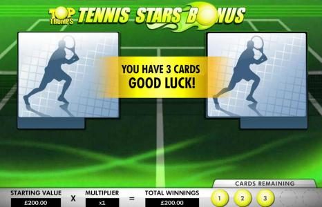 Tennis Stars Bonus Feature Game Board