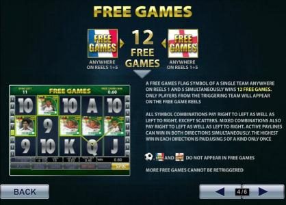 free games symbols anywhere on reels 1 and 5 wins 12 free games