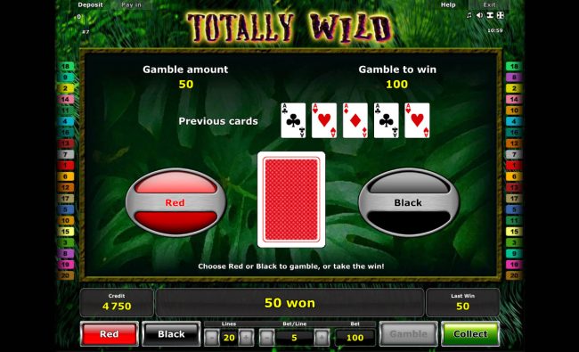 Red or Black Gamble feature