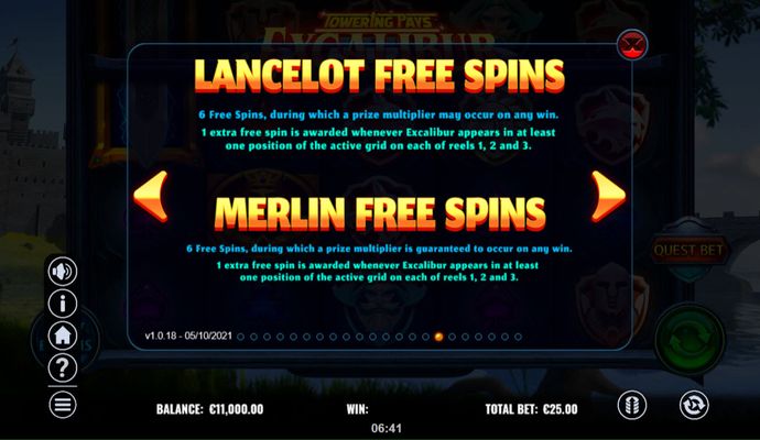 Lancelot Free Spins