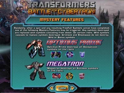 mystery features - optimus prime and megatron rules