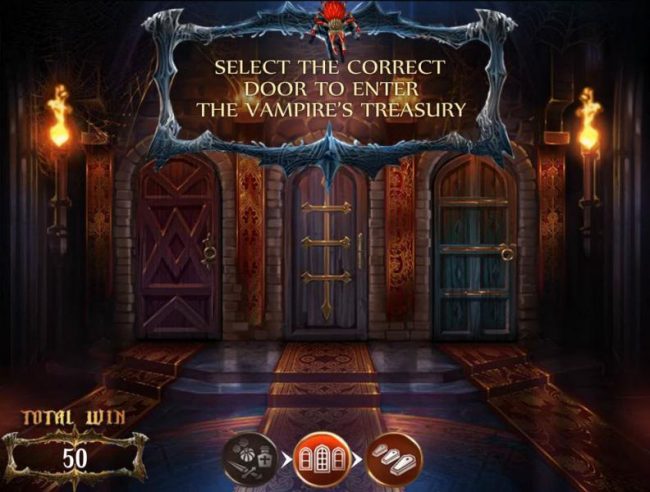 Select the correct door to enter the vampires treasury.
