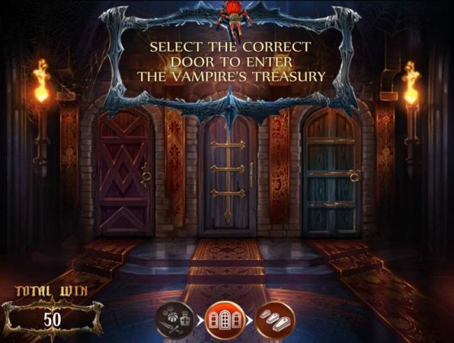 Select the correct door to enter the vampires treasury.