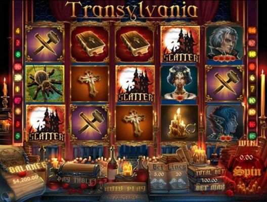 Three or more haunted house scatter symbols anywhere on the reels awards the free spins feature.