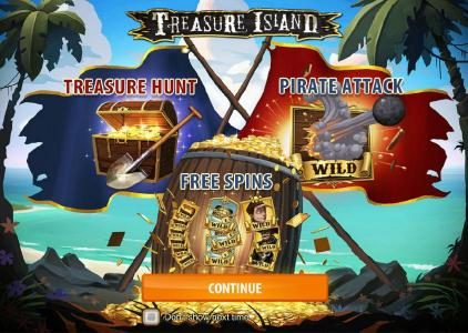 This game features Treasure Hunt, Pirate Attack Wild and Free spins