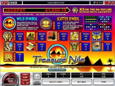 Slot game symbols paytable