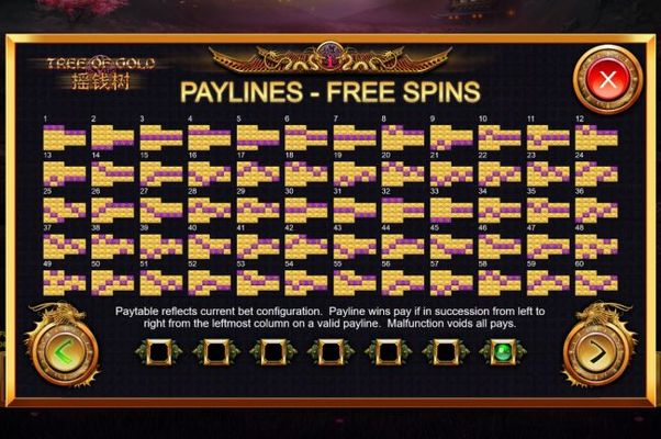 Free Spins - Paylines 1-60