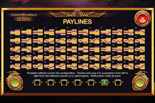 Paylines 1-60