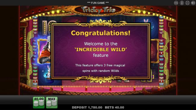 3 Free Spins Awarded