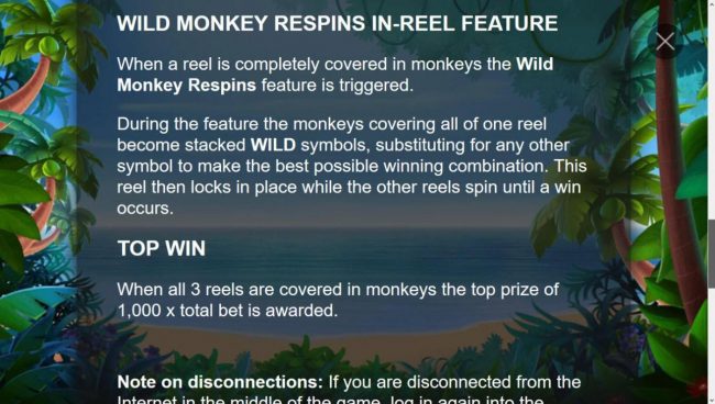 Wild Monkey Respins in-Reel Feature Rules