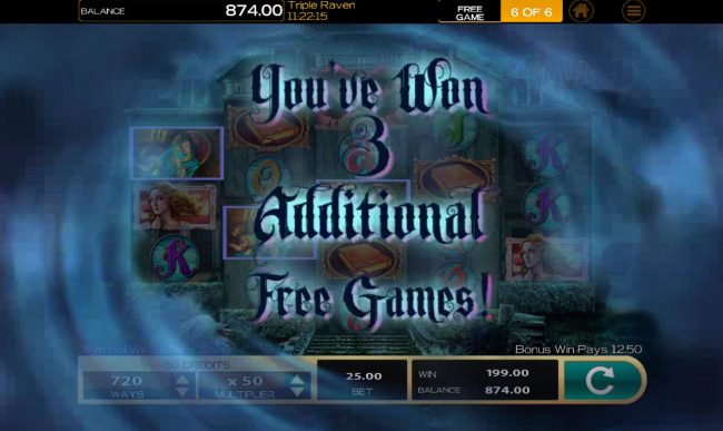 3 Free Spins Awarded